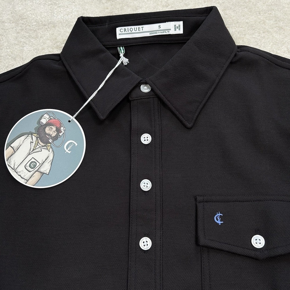 Criquet Pima Cotton Polo Shirt Mens Small Golf Performance Preppy Longsleeve